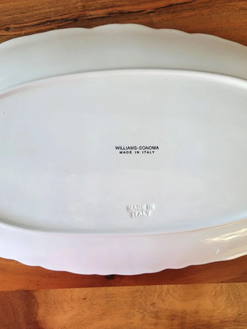 Williams-Sonoma Large White Leaf Made in Italy Glazed Serving Platter VTG